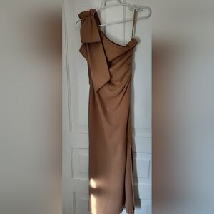 Nude Tan Colored Size Small One Shoulder Dress Anrabess Formal Special Occasion